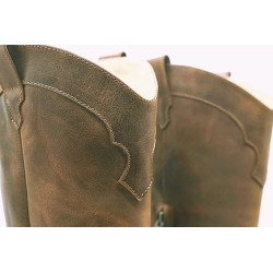 Pour Nina Tall cerato camel botas de cuero hechas a mano - Cooperative Handmade