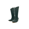 Pour Nina Tall negro mate graso botas de cuero hechas a mano - Cooperative Handmade