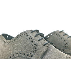 Borges Tavo gamuzon gris detalles negro zapatos de cuero hechos a mano - Cooperative Handmade