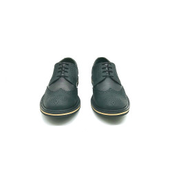 Borges Tavo negro graso mate napa negro zapatos de cuero hechos a mano - Cooperative Handmade