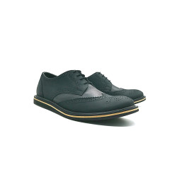 Borges Tavo negro graso mate napa negro zapatos de cuero hechos a mano - Cooperative Handmade