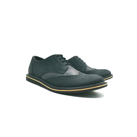 Borges Tavo negro graso mate napa negro zapatos de cuero hechos a mano - Cooperative Handmade