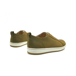 Baires verde olivo graso zapatillas de cuero hechas a mano - Cooperative Handmade