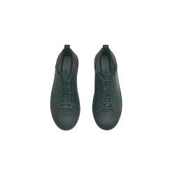 Baires negro mate graso detalles rojo zapatillas de cuero hechas a mano - Cooperative Handmade