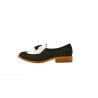 Chloe negro mate graso napa blanco zapatos de cuero hechos a mano - Cooperative Handmade