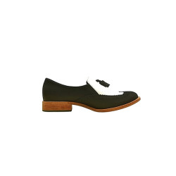 Chloe negro mate graso napa blanco zapatos de cuero hechos a mano - Cooperative Handmade