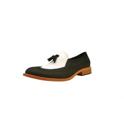 Chloe negro mate graso napa blanco zapatos de cuero hechos a mano - Cooperative Handmade