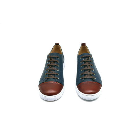 Baires azul graso ranger rojo blanco zapatillas de cuero hechas a mano - Cooperative Handmade