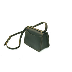 Postina verde olivo graso bolso de mano hombro de cuero hecho a mano - Cooperative Handmade