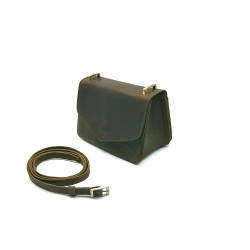 Postina verde olivo graso bolso de mano hombro de cuero hecho a mano - Cooperative Handmade