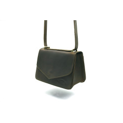 Postina verde olivo graso bolso de mano hombro de cuero hecho a mano - Cooperative Handmade