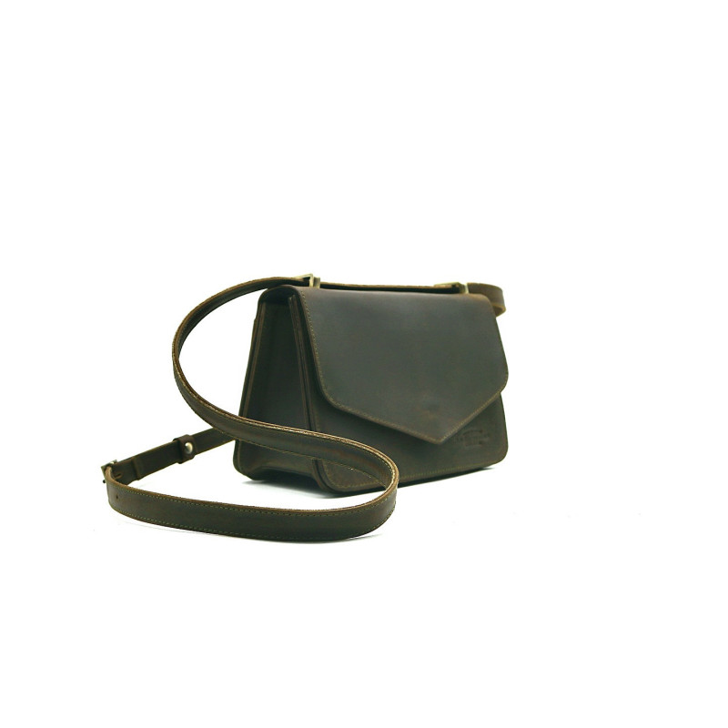 Postina verde olivo graso bolso de mano hombro de cuero hecho a mano - Cooperative Handmade