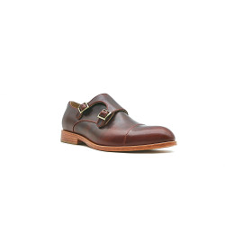 Ugo ranger rojo Double Monkstrap zapatos de cuero hechos a mano - Cooperative Handmade