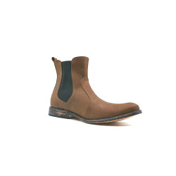 Hache marrón graso detalles negro zapatos de cuero hechos a mano - Cooperative Handmade