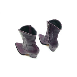 Pour Nina morado botas de cuero hechas a mano - Cooperative Handmade