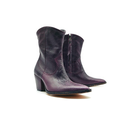 Pour Nina morado botas de cuero hechas a mano - Cooperative Handmade