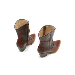 Pour Nina rojo botas de cuero hechas a mano - Cooperative Handmade