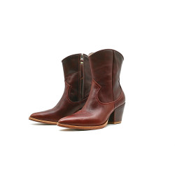 Pour Nina rojo botas de cuero hechas a mano - Cooperative Handmade