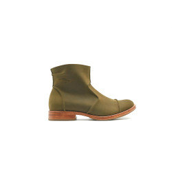 LA69 verde olivo graso botines de cuero botines hechos a mano - Cooperative Handmade
