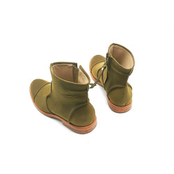 LA69 verde olivo graso botines de cuero botines hechos a mano - Cooperative Handmade
