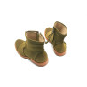 LA69 verde olivo graso botines de cuero botines hechos a mano - Cooperative Handmade