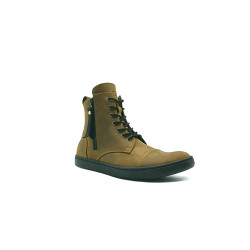 Tato verde olivo graso negro botines de cuero hechos a mano - Cooperative Handmade