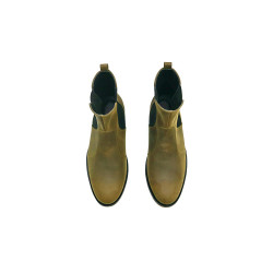 Hache verde graso negro vintage botines de cuero hecho a mano - Cooperative Handmade