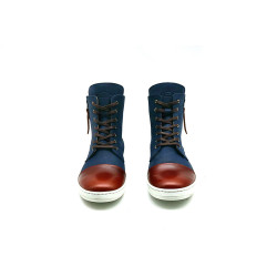 Tato azul graso ranger rojo blanco botines de cuero hechos a mano - Cooperative Handmade