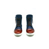 Tato azul graso ranger rojo blanco botines de cuero hechos a mano - Cooperative Handmade