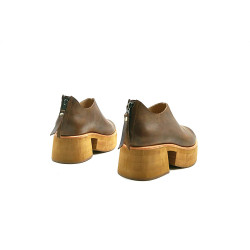 Mica cerato camel sandalias de plataforma de cuero hechas a mano - Cooperative Handmade