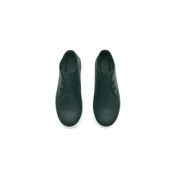 Chavo Sport negro mate graso elástico blanco zapatos de cuero hechos a mano - Cooperative Handmade