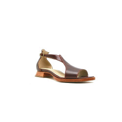 Mia ranger rojo sandalias de cuero hechas a mano - Cooperative Handmade