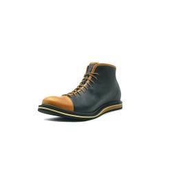 Ocho negro napa ranger caramelo botines de cuero hechos a mano - Cooperative Handmade