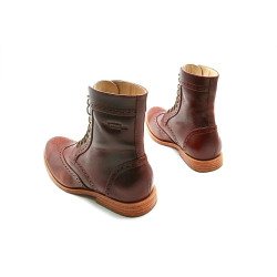 Coco rojo botines de cuero hechos a mano - Cooperative Handmade