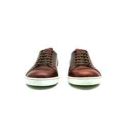 Baires ranger rojo blanco zapatillas de cuero hechas a mano - Cooperative Handmade