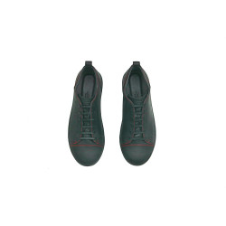 Baires negro mate graso detalles rojo zapatillas de cuero hechas a mano - Cooperative Handmade