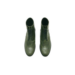 Coco álamo verde detalles negro botines de cuero hechos a mano - Cooperative Handmade