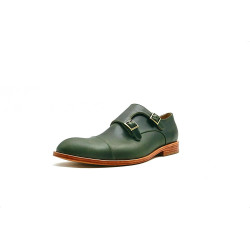 Ugo alamo verde Double Monkstrap zapatos de cuero hechos a mano - Cooperative Handmade