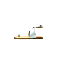 Jara *ng napa blanco sandalias de cuero hechas a mano - Cooperative Handmade