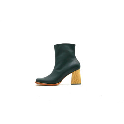 Lulú napa negro natural botines de cuero hechos a mano - Cooperative Handmade