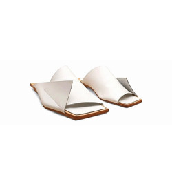 Miró B napa premium blanco sandalias de cuero hechas a mano - Cooperative Handmade