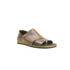 Nuna B cerato camel negro beige sandalias de cuero hechas a mano - Cooperative Handmade