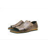 Nuna B cerato camel negro beige sandalias de cuero hechas a mano - Cooperative Handmade