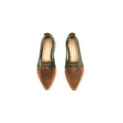 Luna version Lima alamo verde camel caramelo zapatos de cuero hechos a mano - Cooperative Handmade