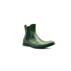 Hache verde alamo negro botines de cuero hechos a mano - Cooperative Handmade