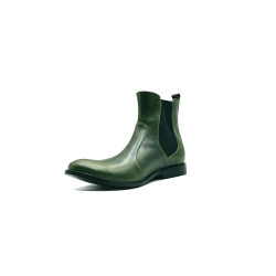 Hache verde alamo negro botines de cuero hechos a mano - Cooperative Handmade