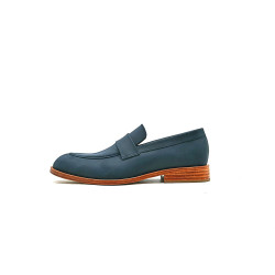 Otto azul océano graso mocasines de cuero hechos a mano - Cooperative Handmade