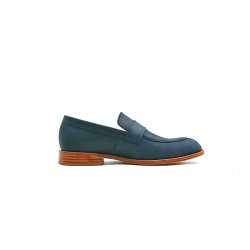 Otto azul océano graso mocasines de cuero hechos a mano - Cooperative Handmade
