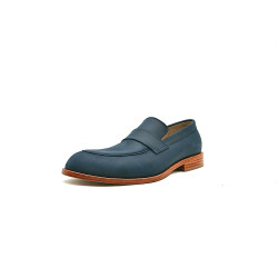 Otto azul océano graso mocasines de cuero hechos a mano - Cooperative Handmade