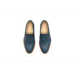 Otto azul océano graso mocasines de cuero hechos a mano - Cooperative Handmade